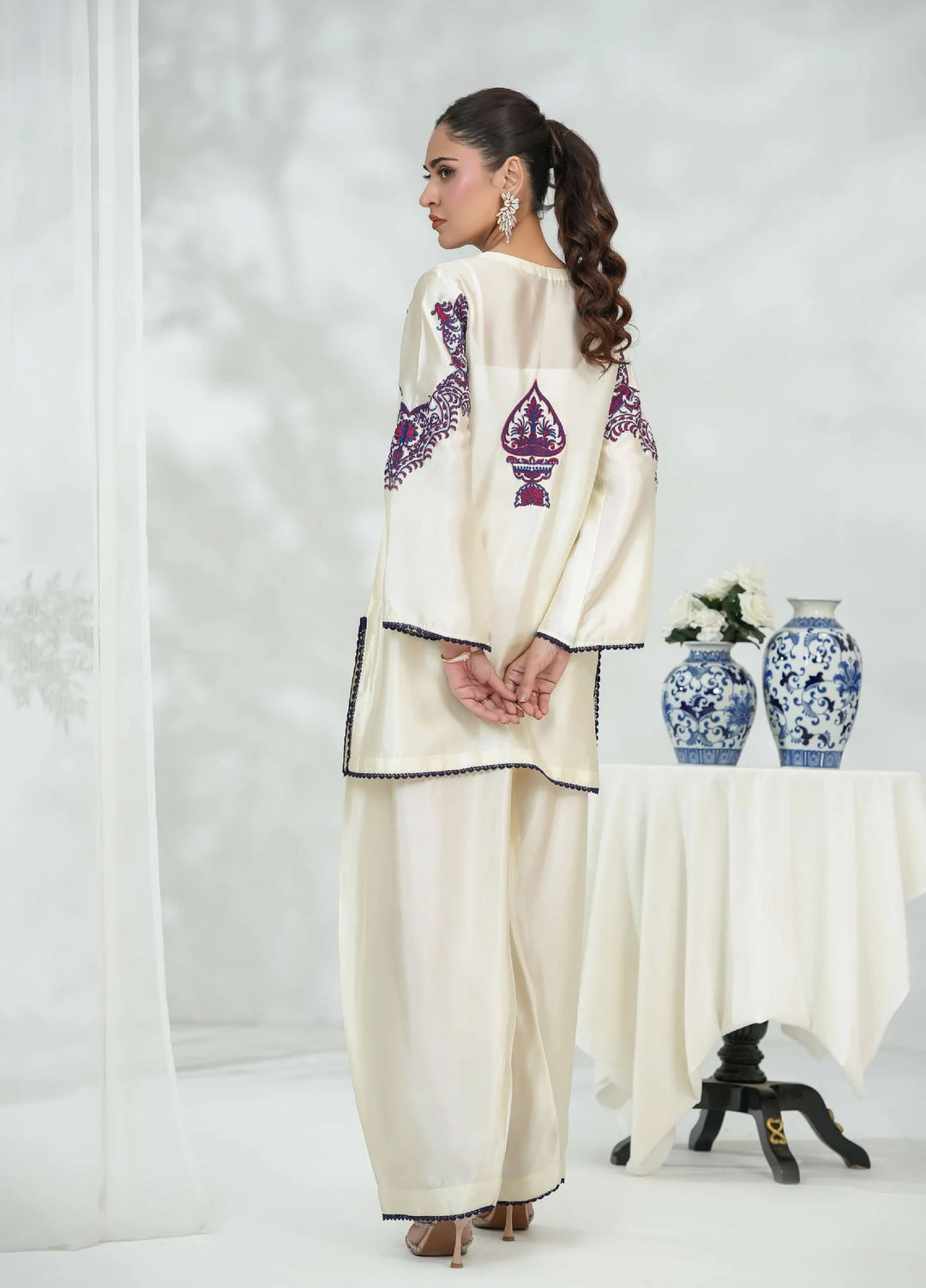Silcot Pret Embroidered Silk pristine ivory - Winter Collection