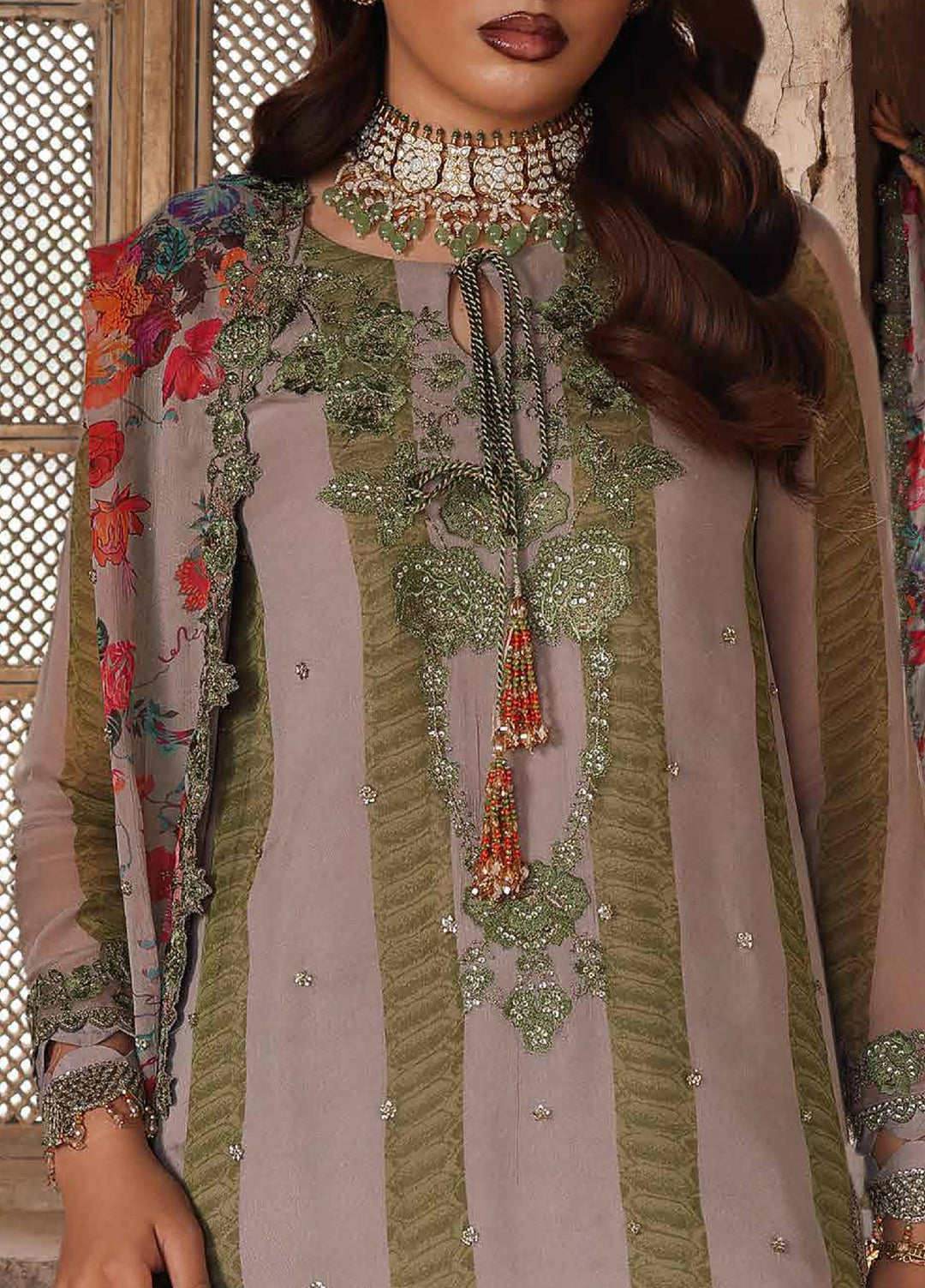 Vasal by Charizma Unstitched Luxury Chiffon Embroidered Suits 3 Piece CRZ25LC VSL25-46 - Festive Collection