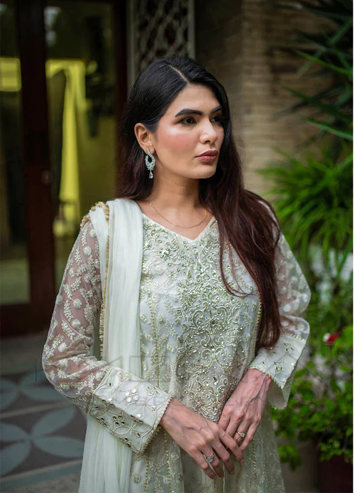 Mona Embroidery Pret Embroidered Chiffon 3 Piece Suit Ornate Blossoms White