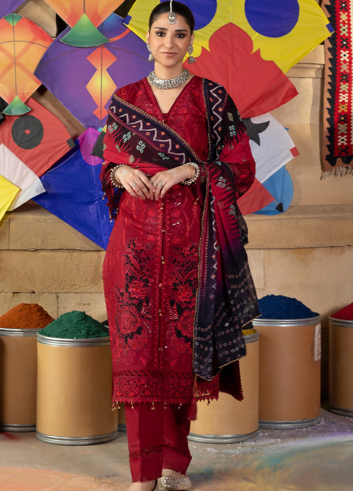 Bandhani by Al Zohaib Unstitched Embroidered Premium Lawn 3 Piece Suit AZ26UB D-9 - Summer Collection