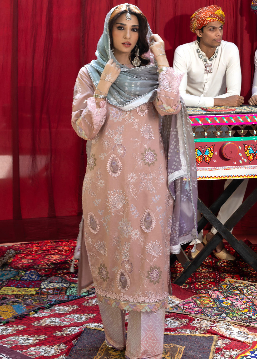 Bandhani by Al Zohaib Unstitched Embroidered Premium Lawn 3 Piece Suit AZ26UB D-2 - Summer Collection