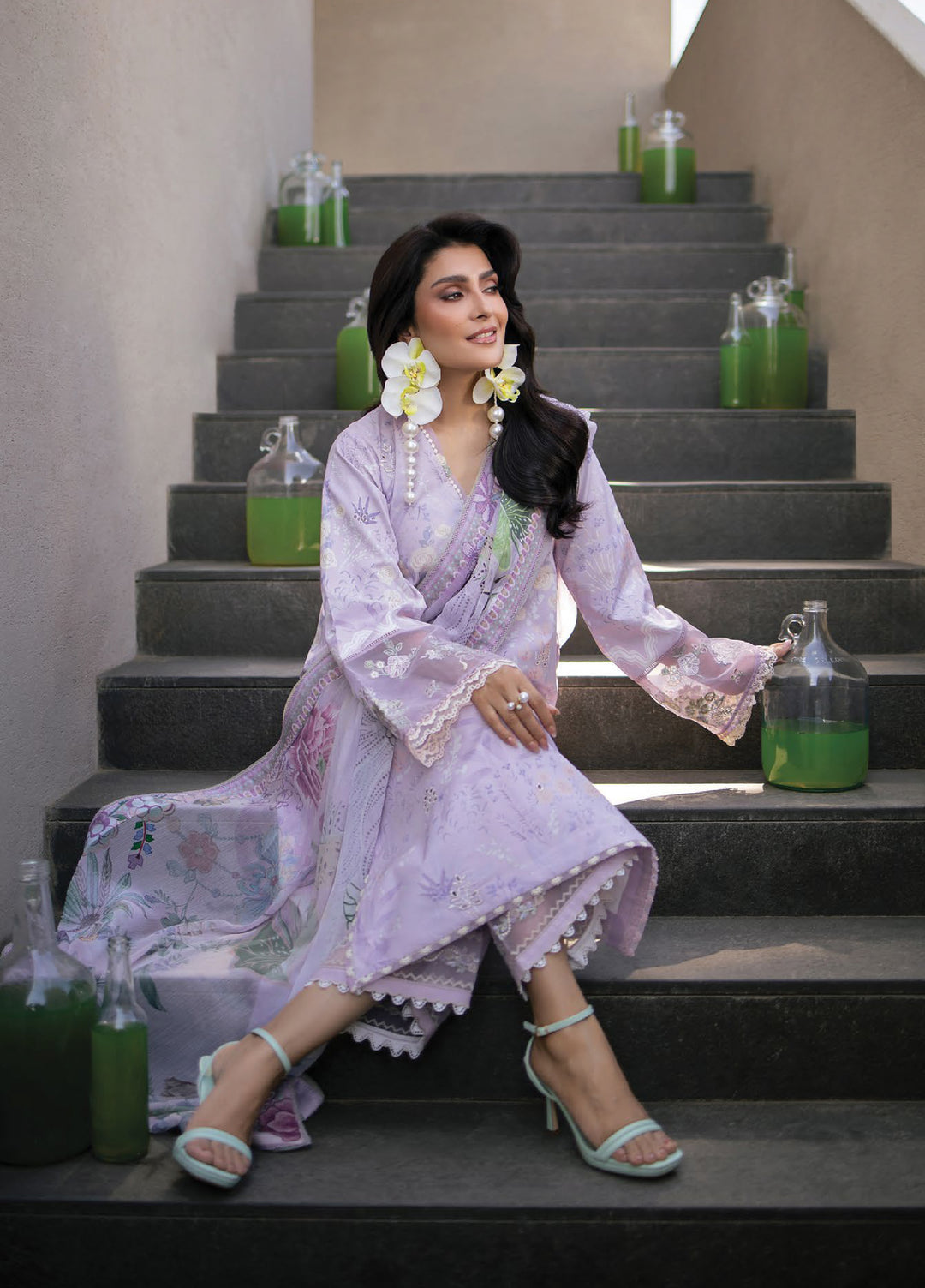 Afsanah by Seran Unstitched Embroidered Lawn 3 Piece Suit SN26UAL D-9 Nima - Summer Collection