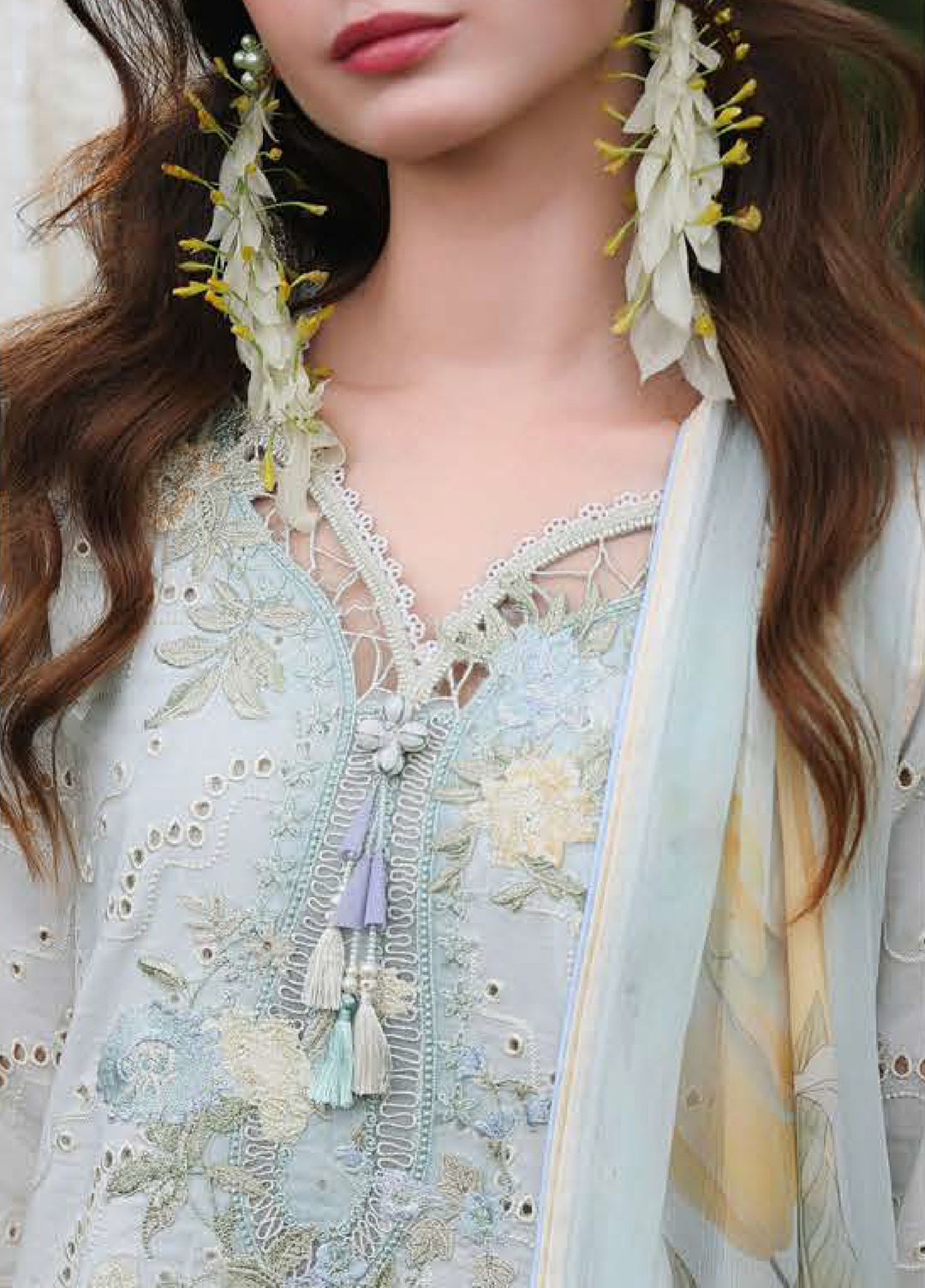 The Secret Garden by Mushq Unstitched Embroidered Lawn 3 Piece Suit MU26USG Ivory Botanica HUNSS260411 - Festive Collection
