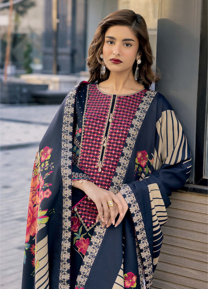 Poshima by Charizma Unstitched Embroidered Peach Leather Suits 3 Piece CHR26PU PSW5-28 - Winter Collection