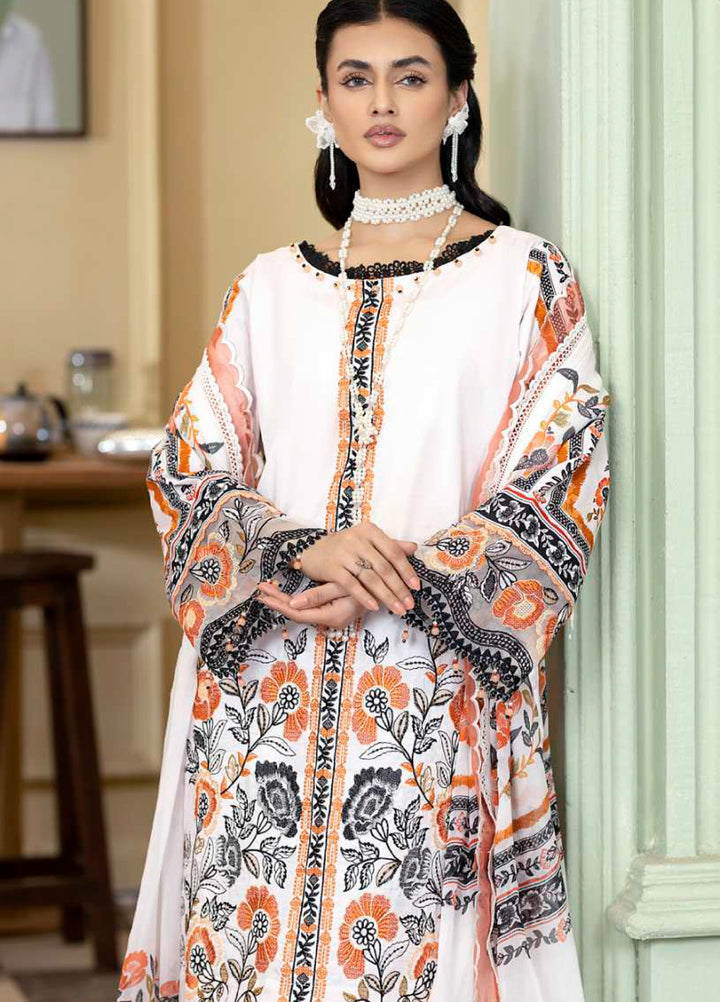 Al Zohaib Unstitched Applique Embroidered Lawn 3 Piece Suit AZ26UAL D-2 - Summer Collection