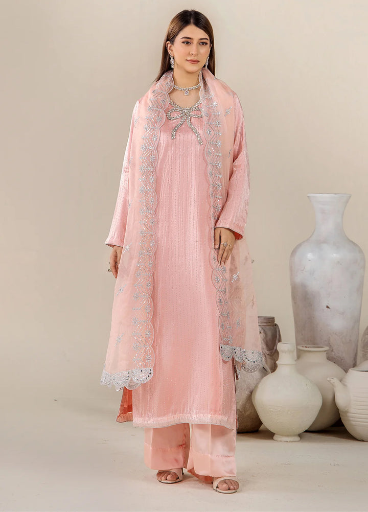 The Florea Edit by Alyra RTW Embossed Sheesha Silk 3 Piece Suit HAZEL-RTW1001 - Festive Collection