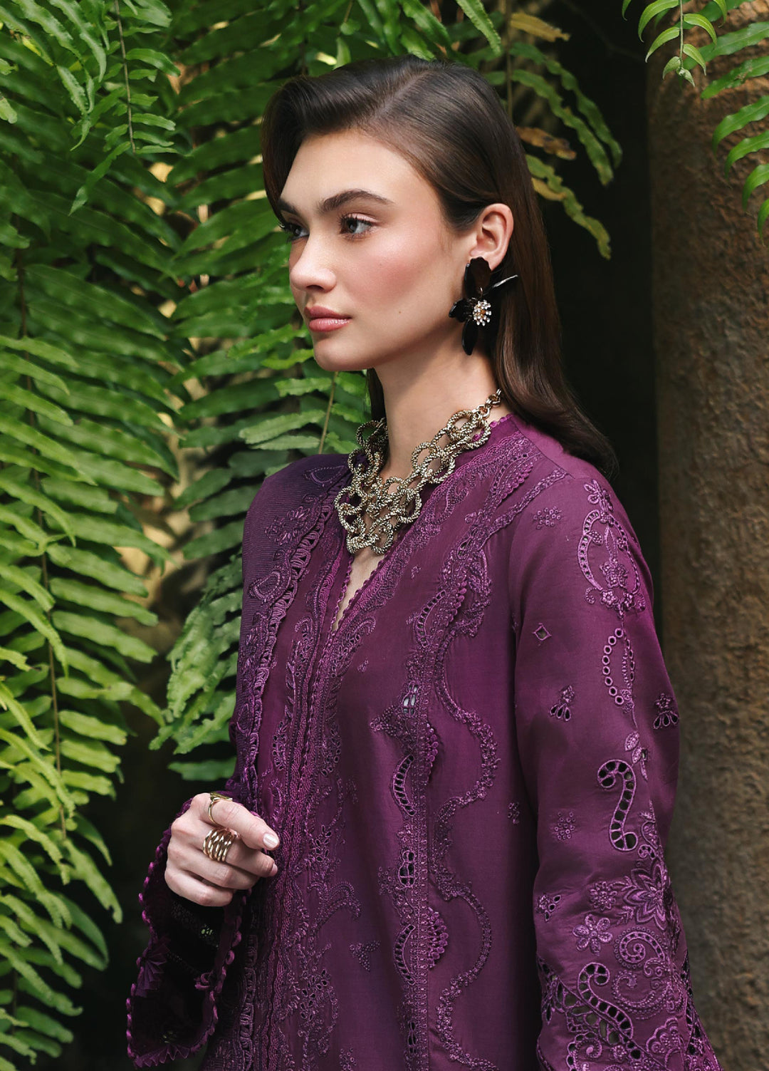 Q Line by Qalamkar Unstitched Chikankari Embroidered Lawn 3 Piece Suit QLK26UQL RP-08 LIORA - Summer Collection