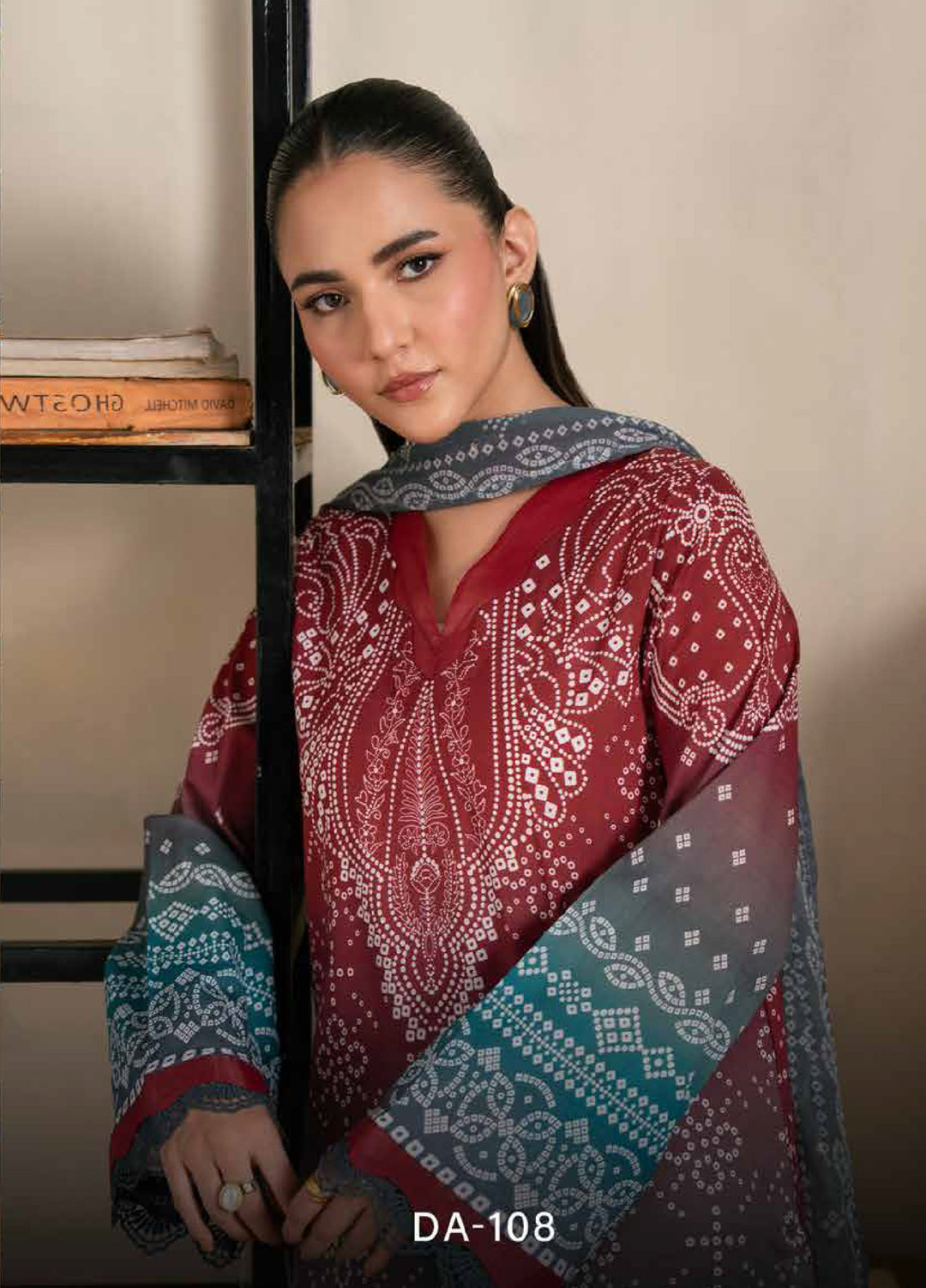Daria Chunri by Nureh Unstitched Embroidered Lawn 3 Piece Suit NU26UDC DA-108 - Casual Collection