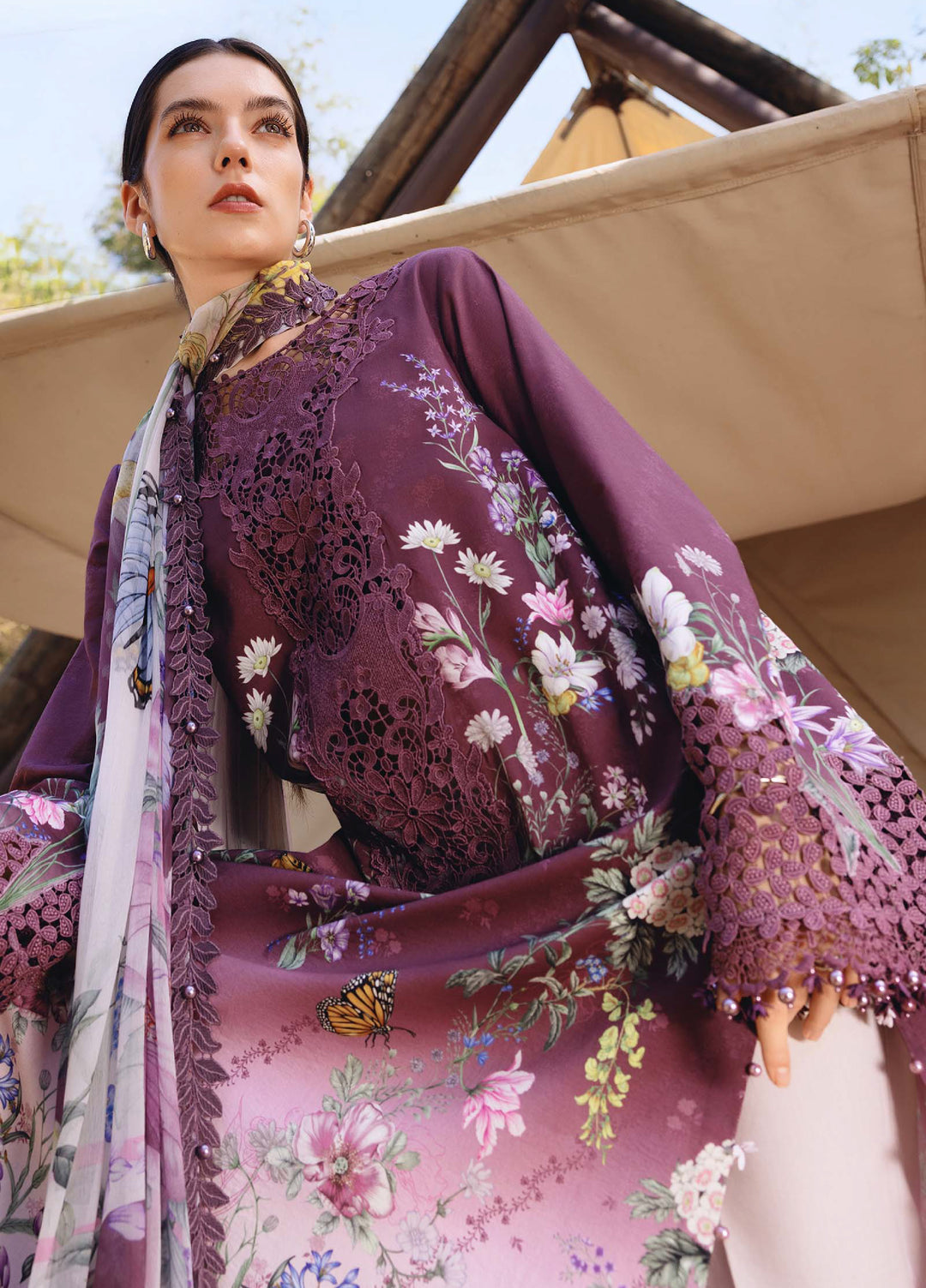 M Prints by Maria B Unstitched Printed Lawn 3 Piece Suit MB26UMP D-09 B - Summer Collection