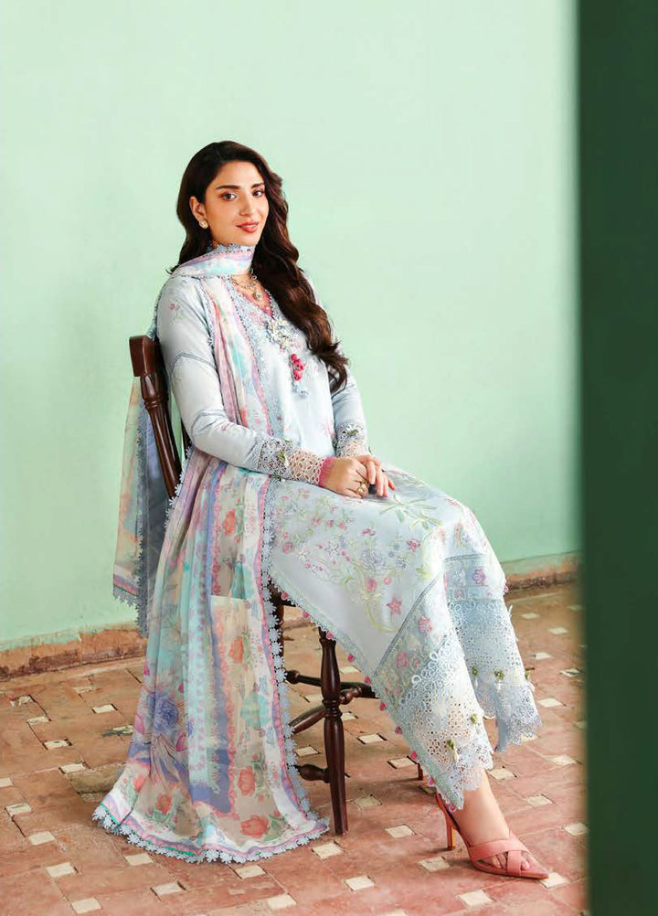 Summer Reverie by Roheenaz Unstitched Embroidered Lawn 3 Piece Suit RN26USR D-10 SOLENNE - Festive Collection