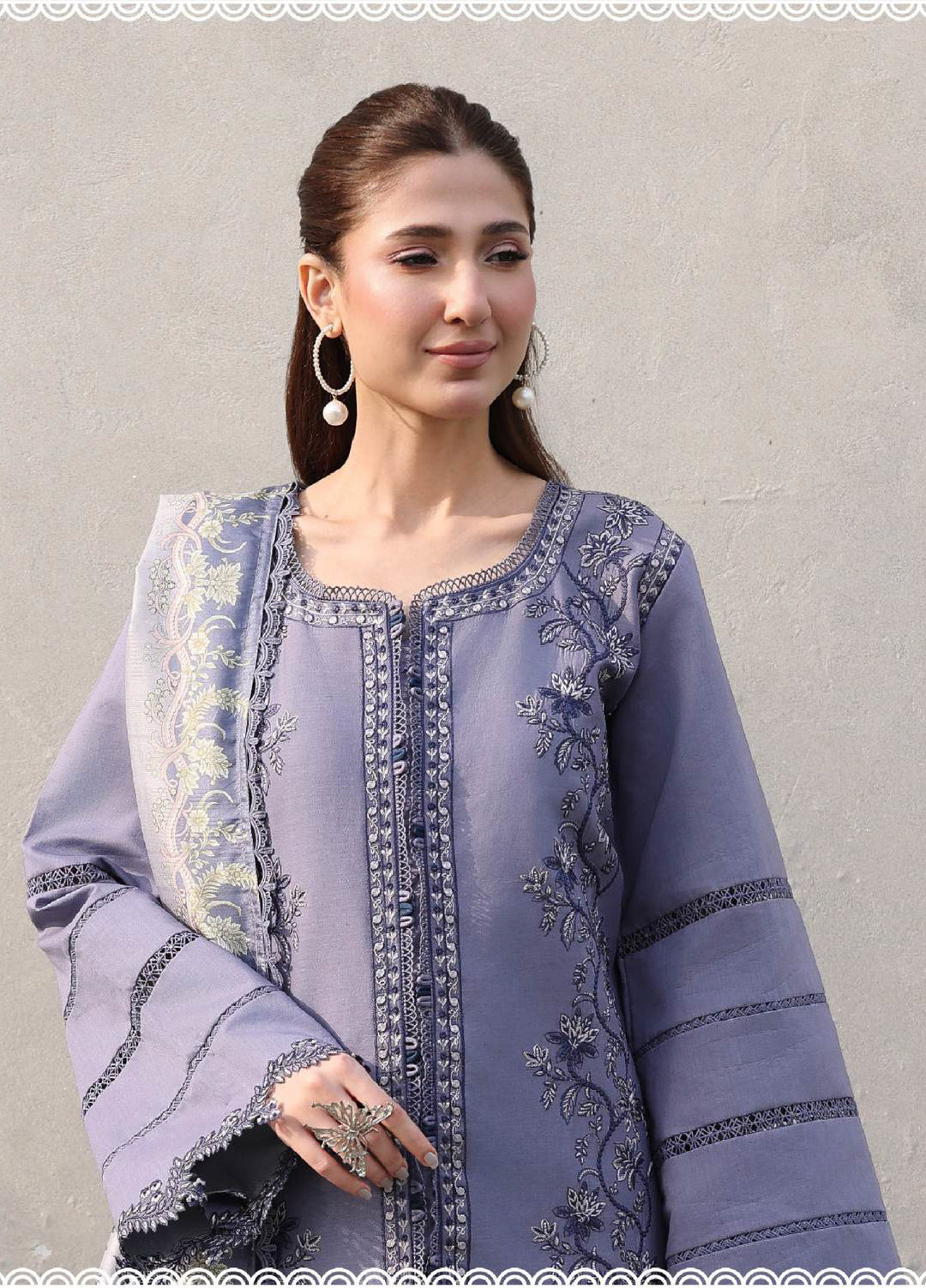 Florence by Rang Rasiya Unstitched Embroidered Lawn 3 Piece Suit RR26ULF Mahnaz - Festive Collection