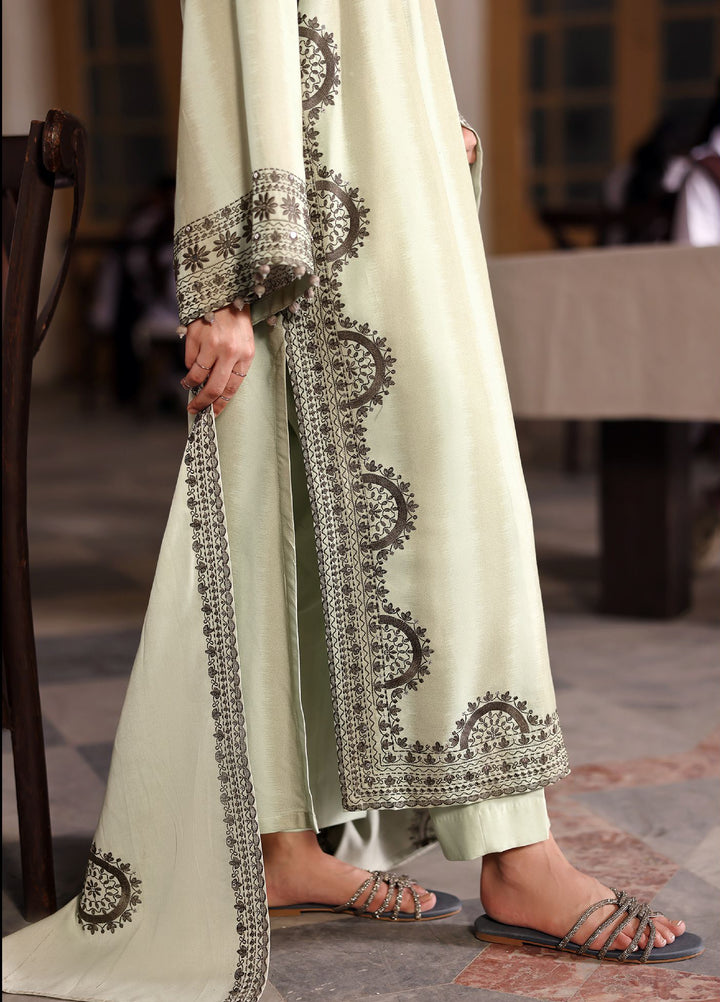 Cross Stitch Unstitched RTS Marina Embroidered Suits 3 Piece CS25MW D-05  Basil Hues - Winter Collection