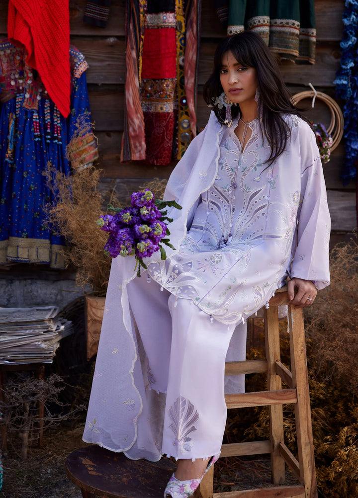 Meili by Zaha Unstitched Embroidered Lawn 3 Piece Suit ZK26UML ZL26-10B - Festive Collection