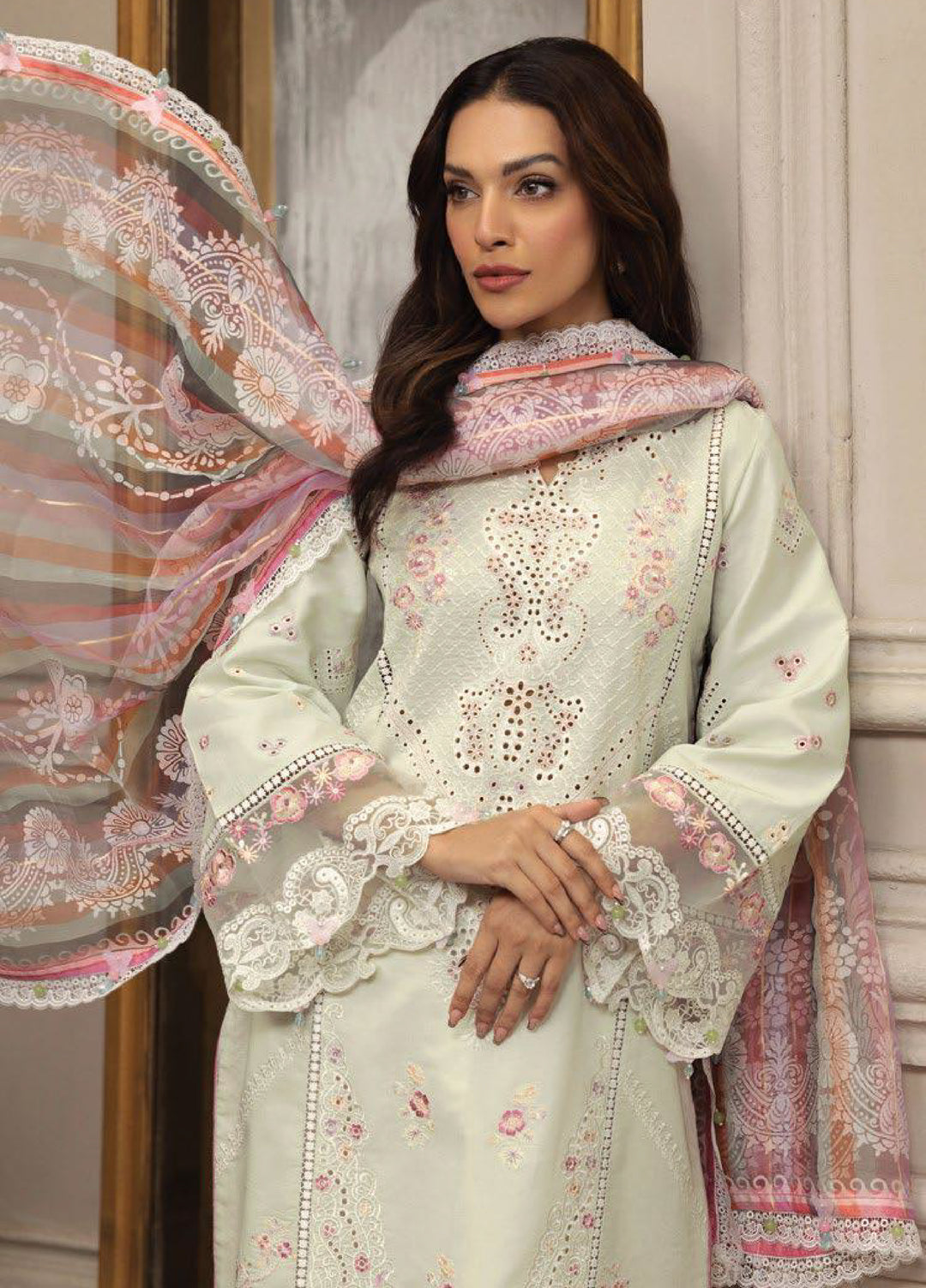 Anaya By Kiran Chaudhry Embroidered Lawn Suits Unstitched 3 Piece AKC23E AL23-09-Kiran - Eid Collection