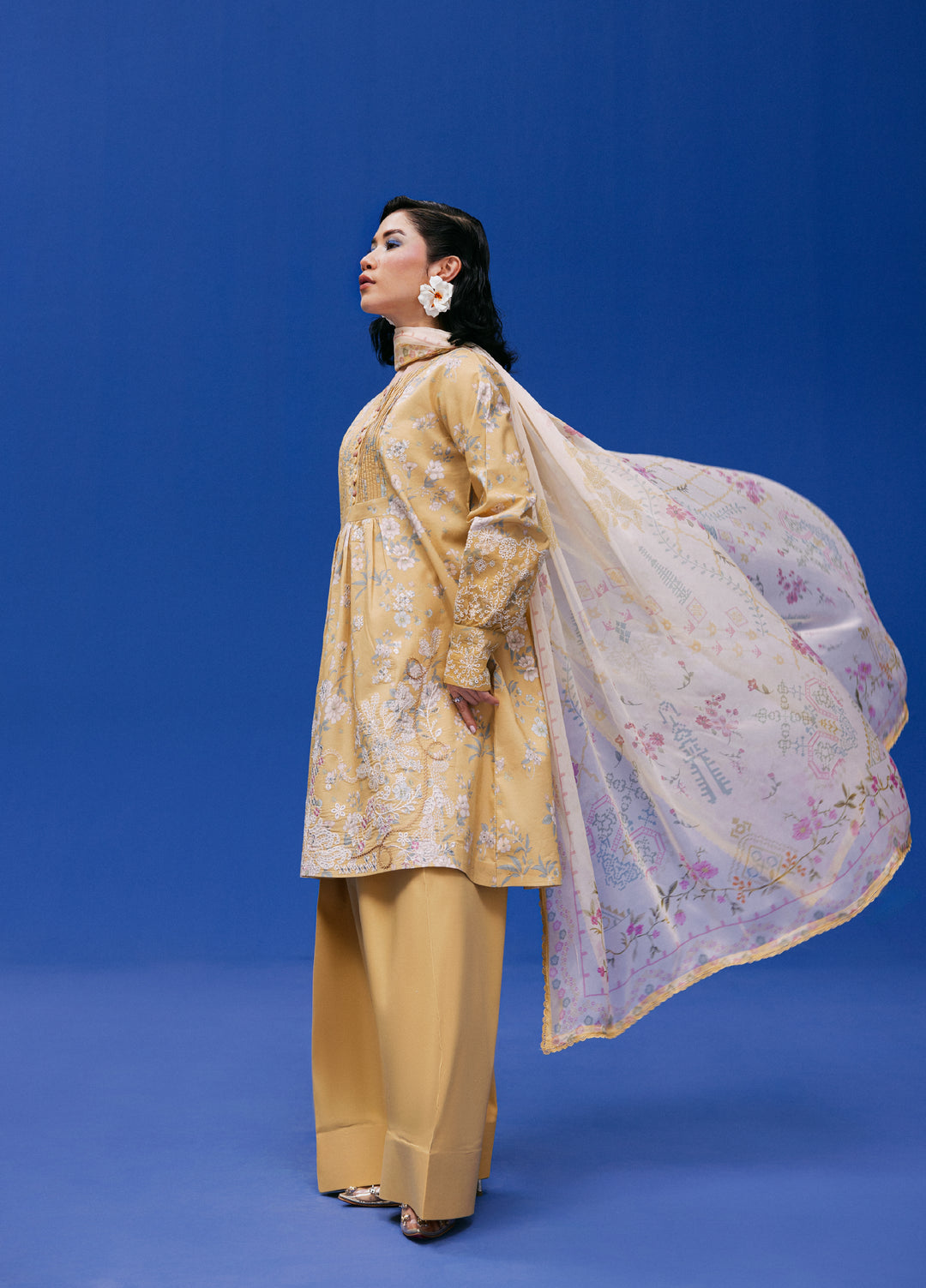 Zync by Florent Unstitched Embroidered Printkari Lawn 3 Piece Suit FL26UZP FZ-4A - Summer Collection