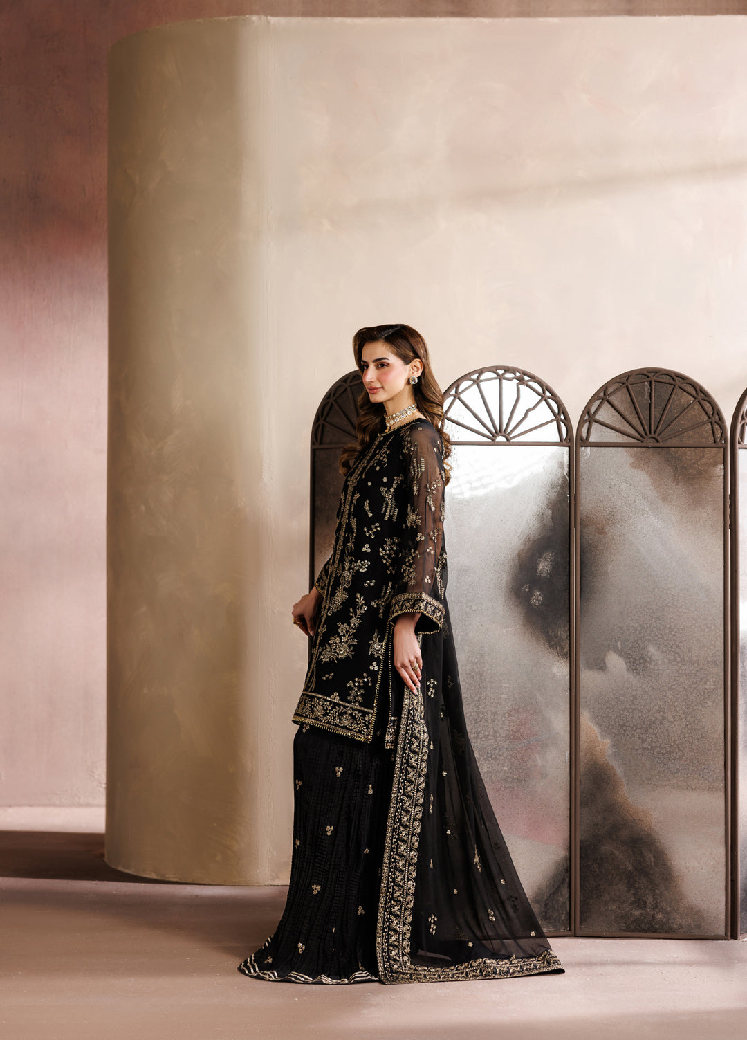 Zaryah by Zarif Unstitched Embroidered Chiffon 3 Piece Suit ZR26UZF ZF-ZYR-SUMBAL-05 - Festive Collection