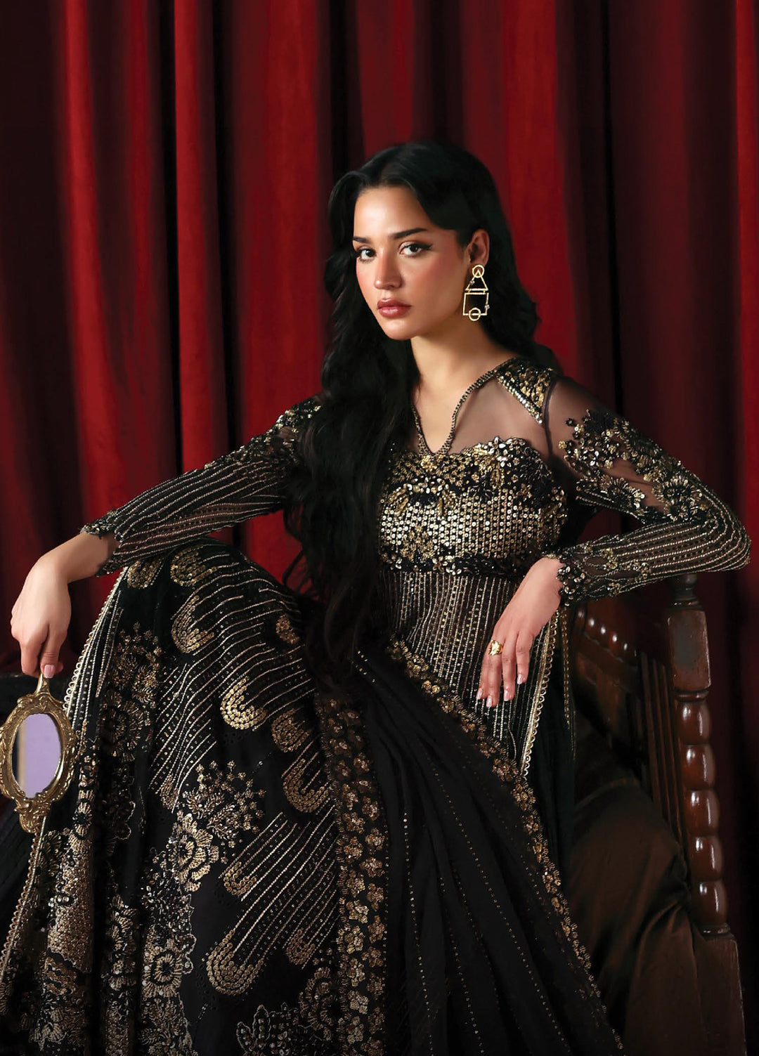La Fuchsia by Afrozeh Unstitched Hand work Net 3 Piece Suit AF26ULF Chariot FWU-0074 - Festive Collection
