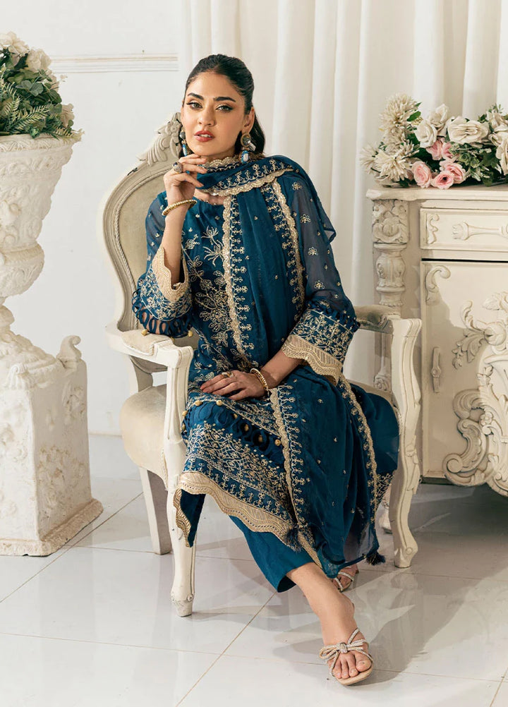 Signature by Salitex Embroidered Chiffon Suits Unstitched 3 Piece SUNS7CH032UT - Summer Collection