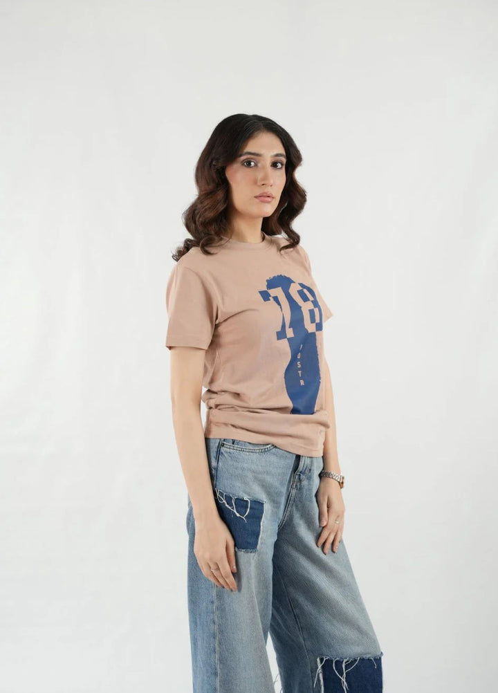 Mercato RTW Solids Cotton 1 Piece Round Neck Beige Shirt