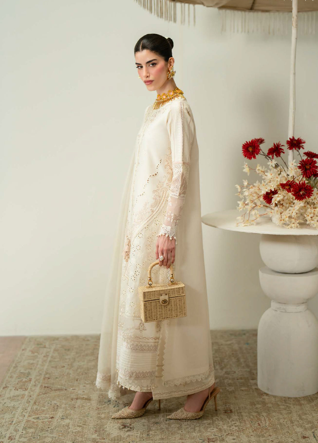 Blooming Flower by Zariya Unstitched Embroidered Lawn 3 Piece Suit ZRY26ULB ORSA ZB-60105 - Festive Collection