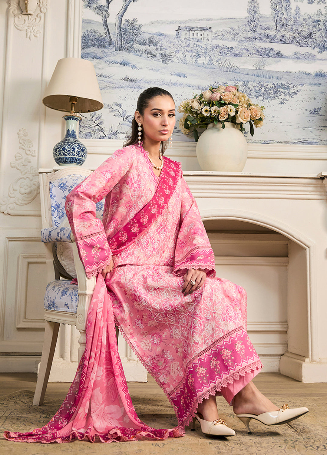 Raha Summer Prints by RajBari Unstitched Printed Lawn 3 Piece Suit RB26URVI D-9 - Summer Collection