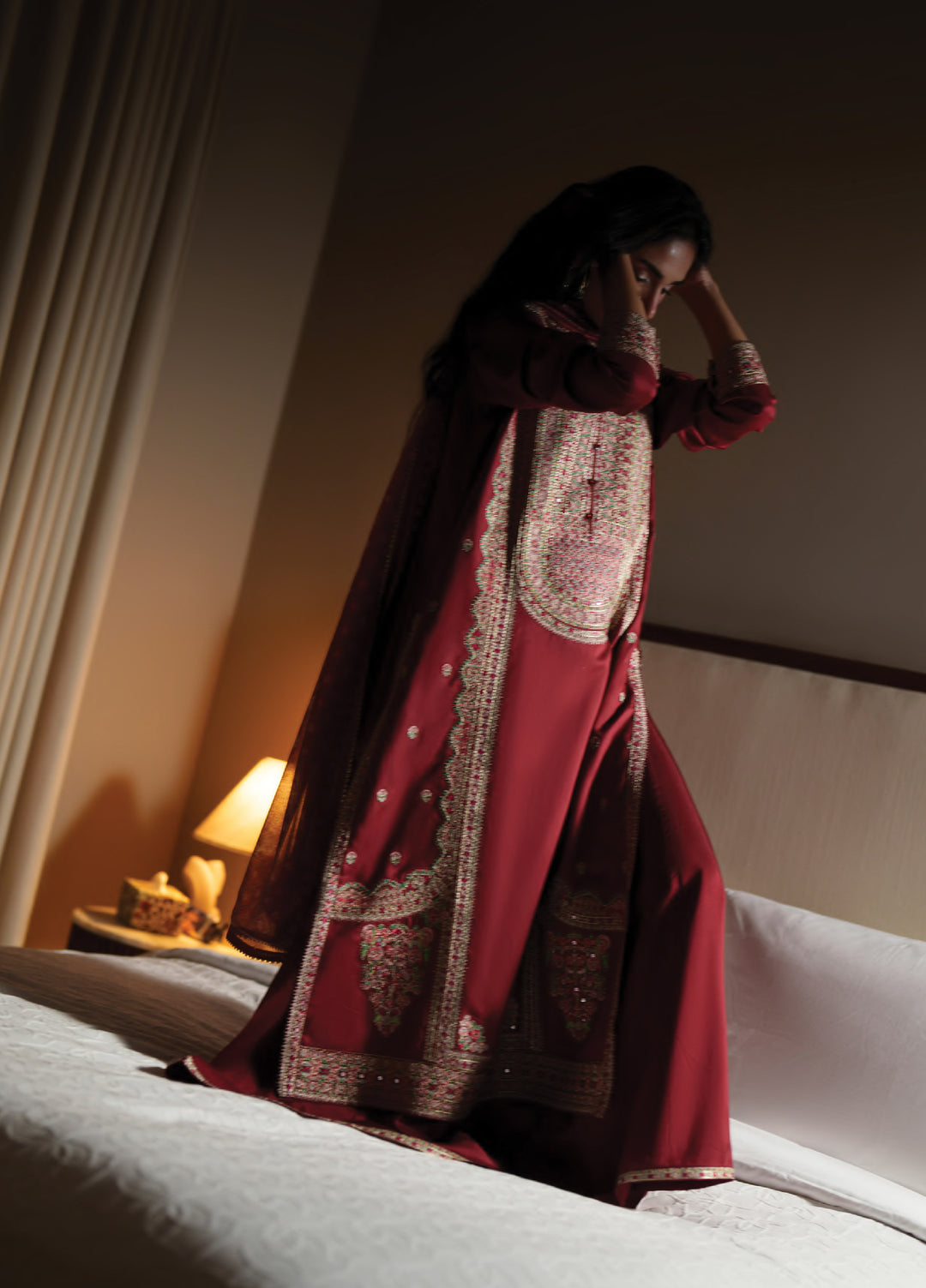 Eala by Casuallite RTW Embroidered Silk Viscose 3 Piece Suit CL26PSEA 01 NOOREA - Festive Collection