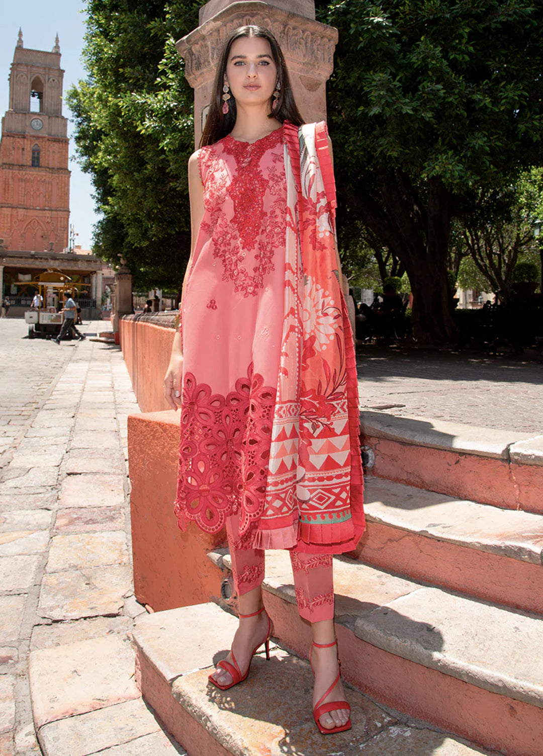 Hemline Odyssey by Mushq Unstitched Embroidered Lawn 3 Piece Suit MU26UHO HUNSS250409 MARTA - Summer Collection
