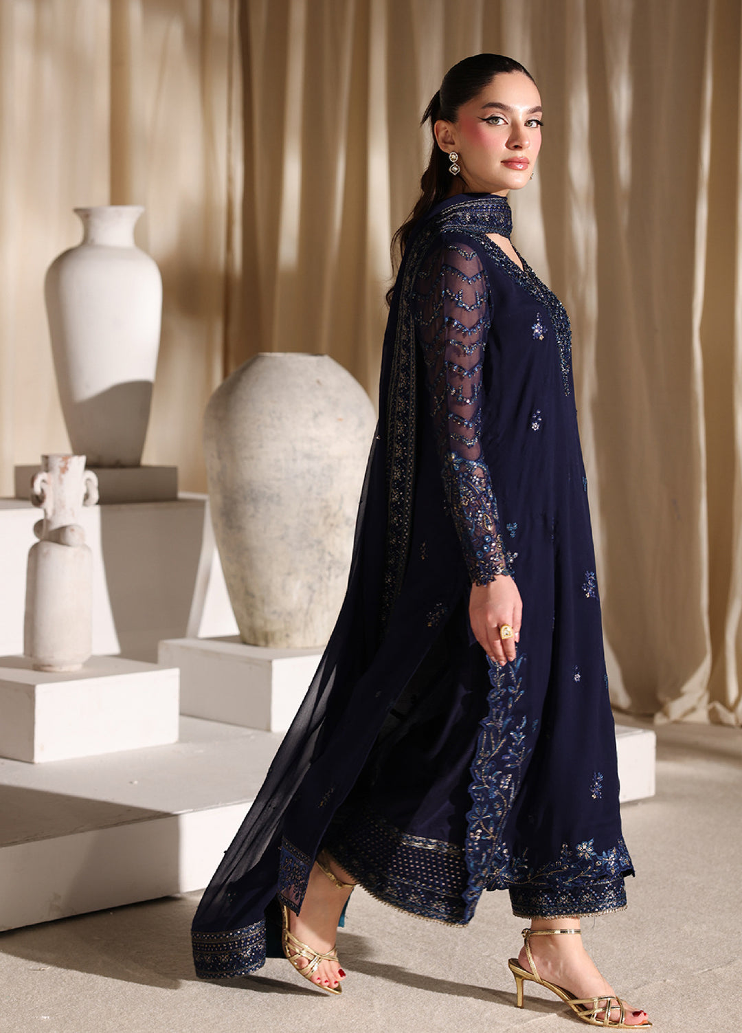Azure Unstitched Embroidered Chiffon 3 Piece Suit AZ26ULC Nova Night - Festive Collection