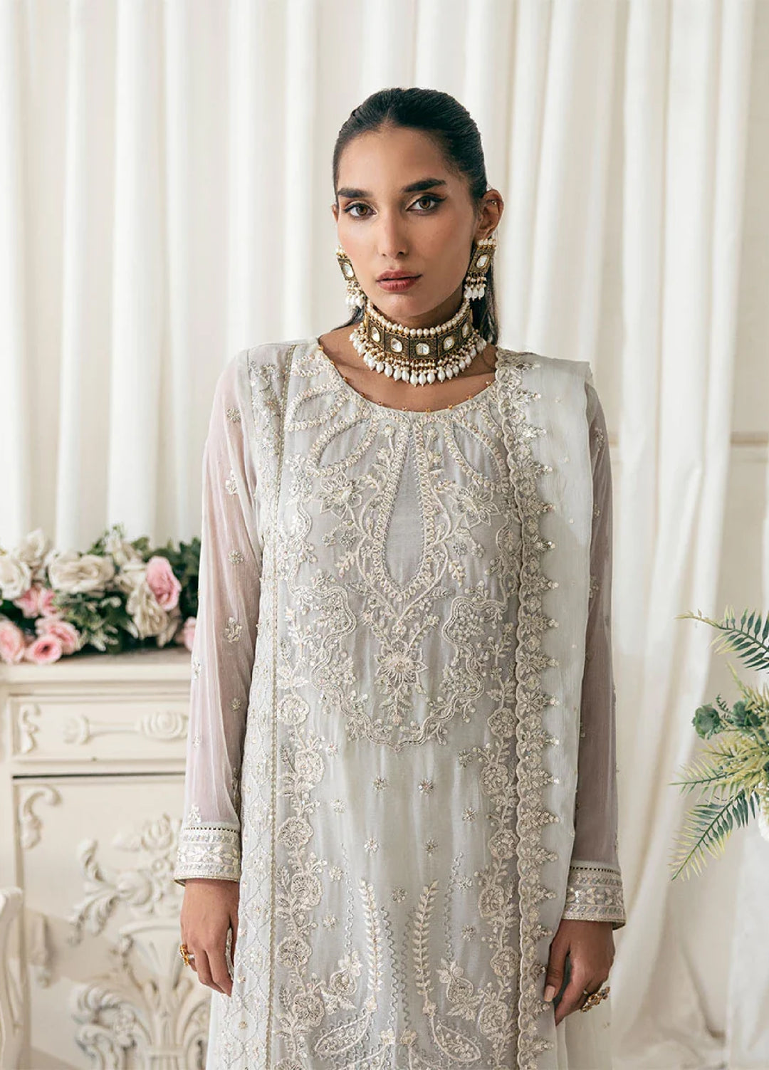 Signature by Salitex Embroidered Chiffon Suits Unstitched 3 Piece SUNS7CH037UT - Summer Collection