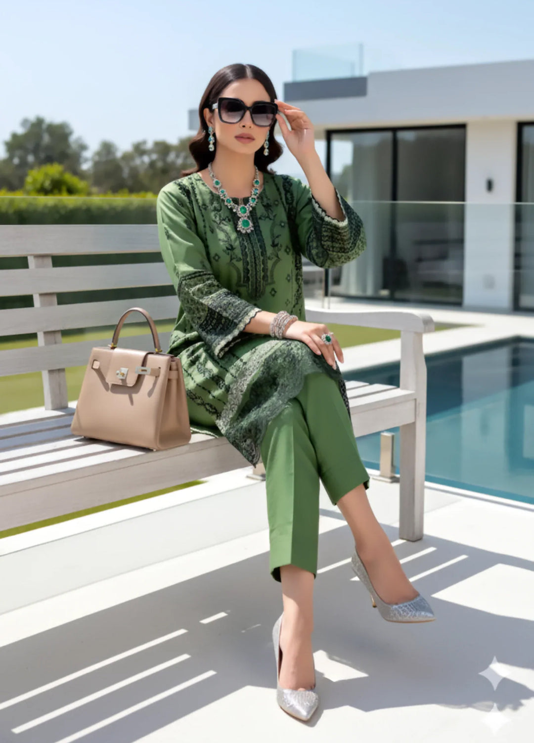 Lakhany Pret Embroidered Cotton Net 2 Piece Suit LSM-4052