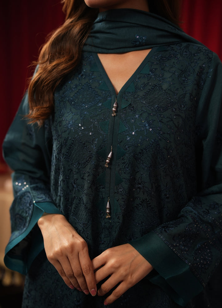 Freesia by Zouj Unstitched Embroidered Cotton 3 Piece Suit ZJ26UFC EMERALD ELAN ZCS-00013 - Festive Collection