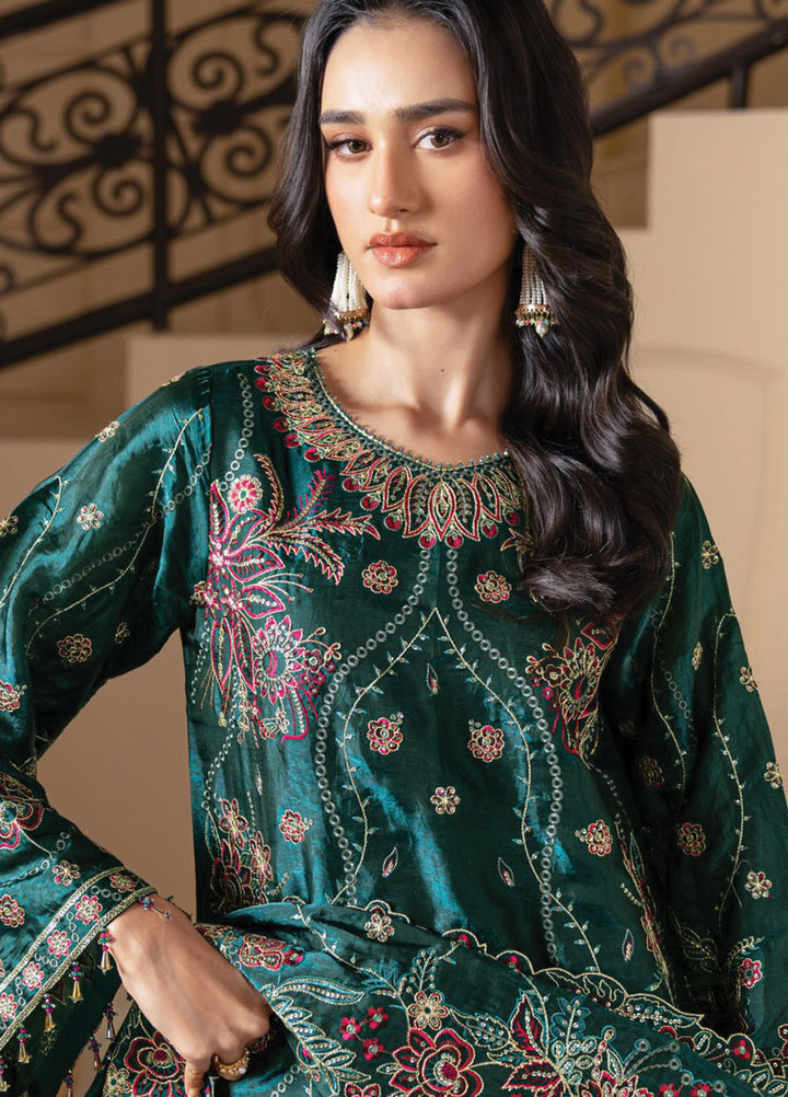Aaina by Alizeh Unstitched Embroidered Sheesha Silk 3 Piece Suit AF26UASS D-8 ELIF - Festive Collection