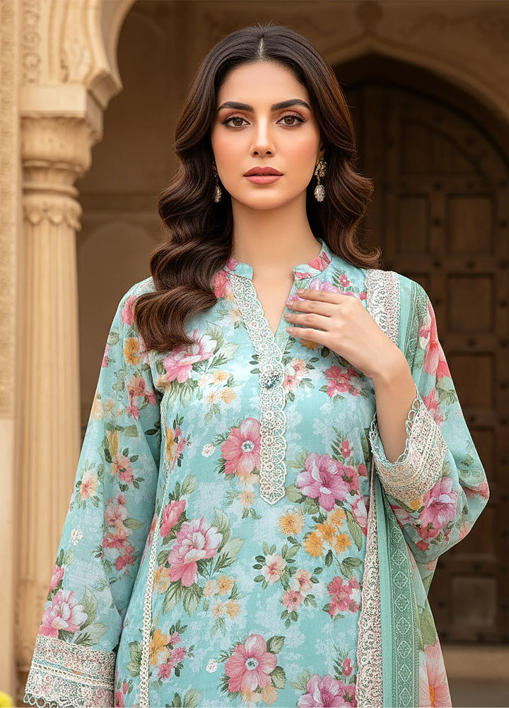 Lakhany Summer Essentials Embroidered Unstitched Lawn 3 Piece Suit LSM26USE LG-SG-0052 - Ramadan Collection