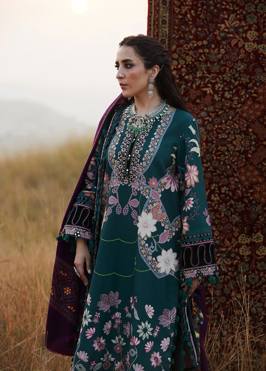 Saira Rizwan Unstitched Khaddar Embroidered Suits 3 Piece SR25UW D-06 Sereneh - Winter Collection