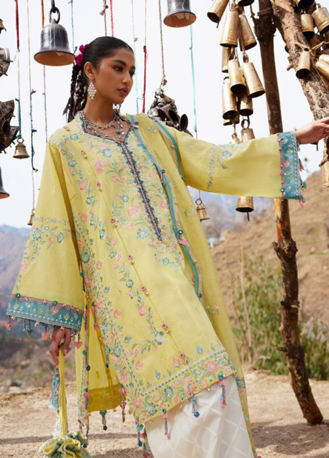 Meili by Zaha Unstitched Embroidered Lawn 3 Piece Suit ZK26UML ZL26-01A - Festive Collection