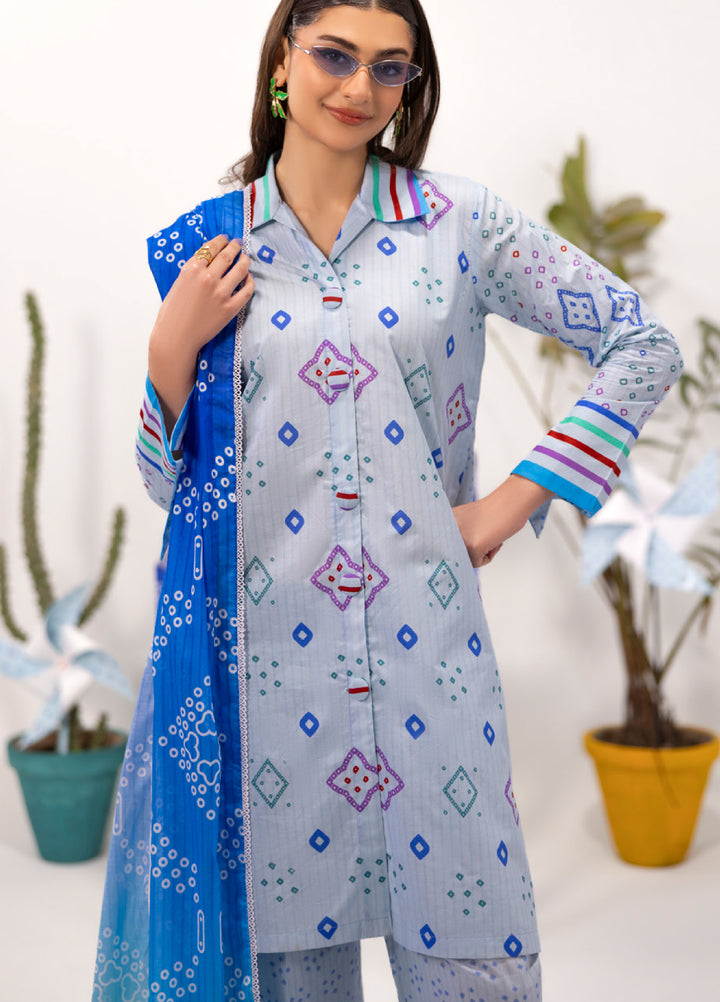 Coco Popup by Al Zohaib Unstitched Printed Lawn 3 Piece Suit AZ26UCP D-4 - Summer Collection