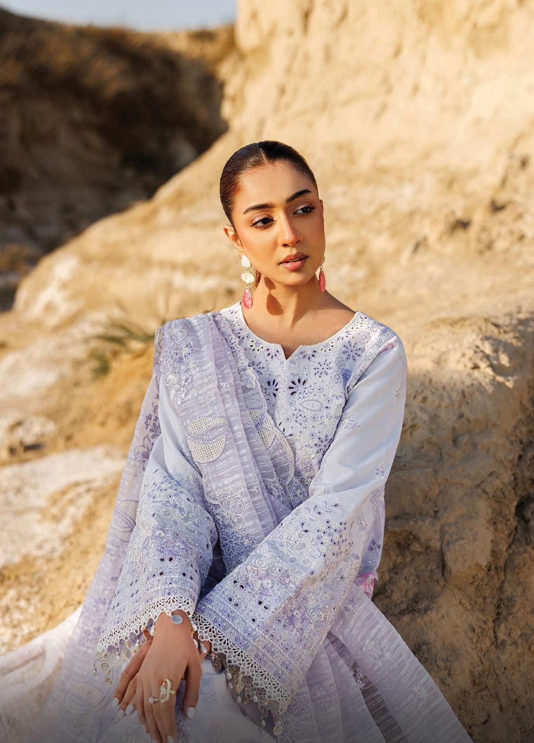 Sunlit Groove by Emaan Adeel Unstitched Embroidered Luxury Lawn 3 Pcs Suit EA26USG SUNLIT SWAY - Summer Collection