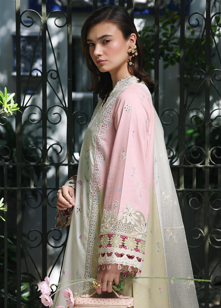 Q Line by Qalamkar Unstitched Chikankari Embroidered Lawn 3 Piece Suit QLK26UQL RP-02 AYLIN - Summer Collection