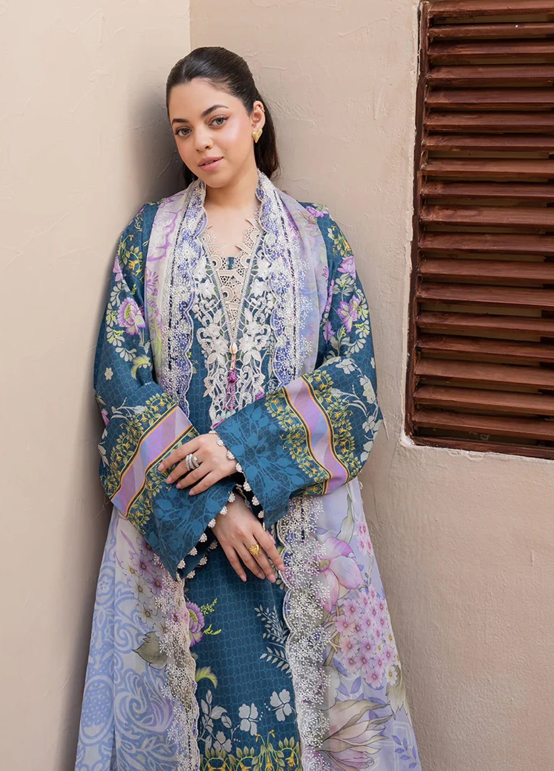 Summer in Bloom By Roheenaz Unstitched Printed Lawn 3 Piece Suit RN26USBL 38A Blossom Drift - Festive Collection