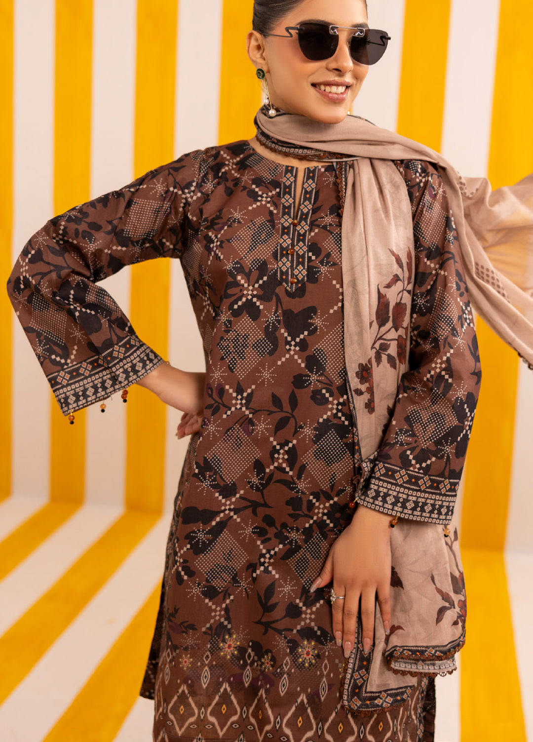 Coco Popup by Al Zohaib Unstitched Printed Lawn 3 Piece Suit AZ26UCP D-10 - Summer Collection