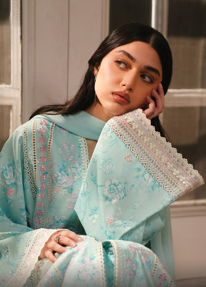 Florette by Afrozeh Unstitched Embroidered Lawn 3 Piece Suit AF26UFL D-03 SAPHIRA - Festive Collection