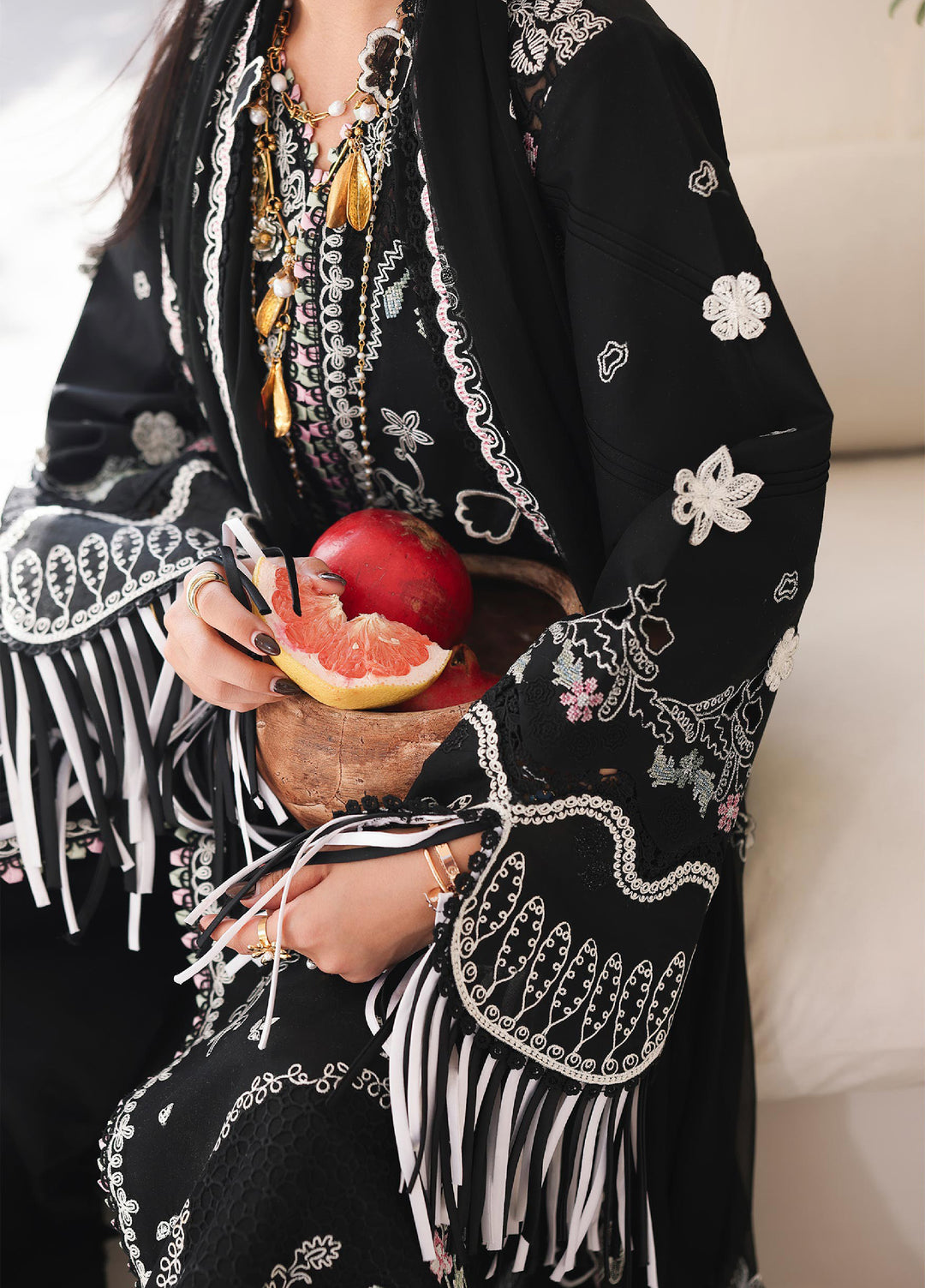 Sahil by Qalamkar Unstitched Embroidered Luxury Lawn 3 Pcs Suit QLK26US SA-02 Liana - Summer