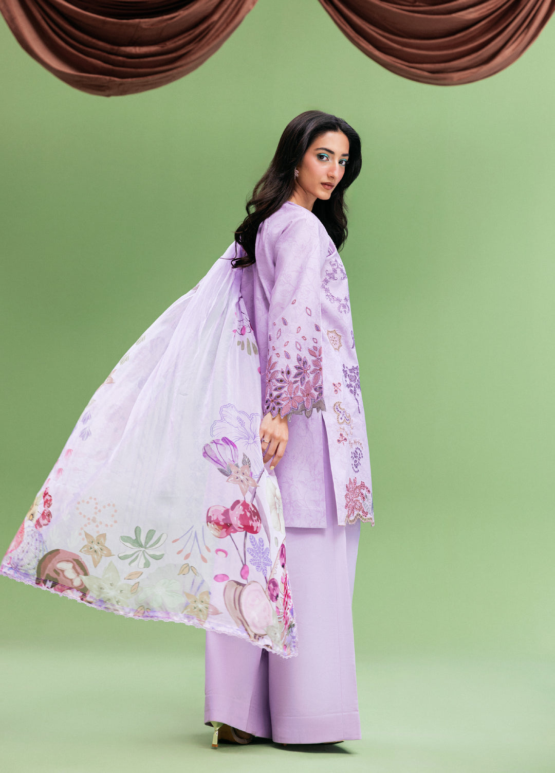 Zync by Florent Unstitched Embroidered Printkari Lawn 3 Piece Suit FL26UZP FZ-1A - Summer Collection