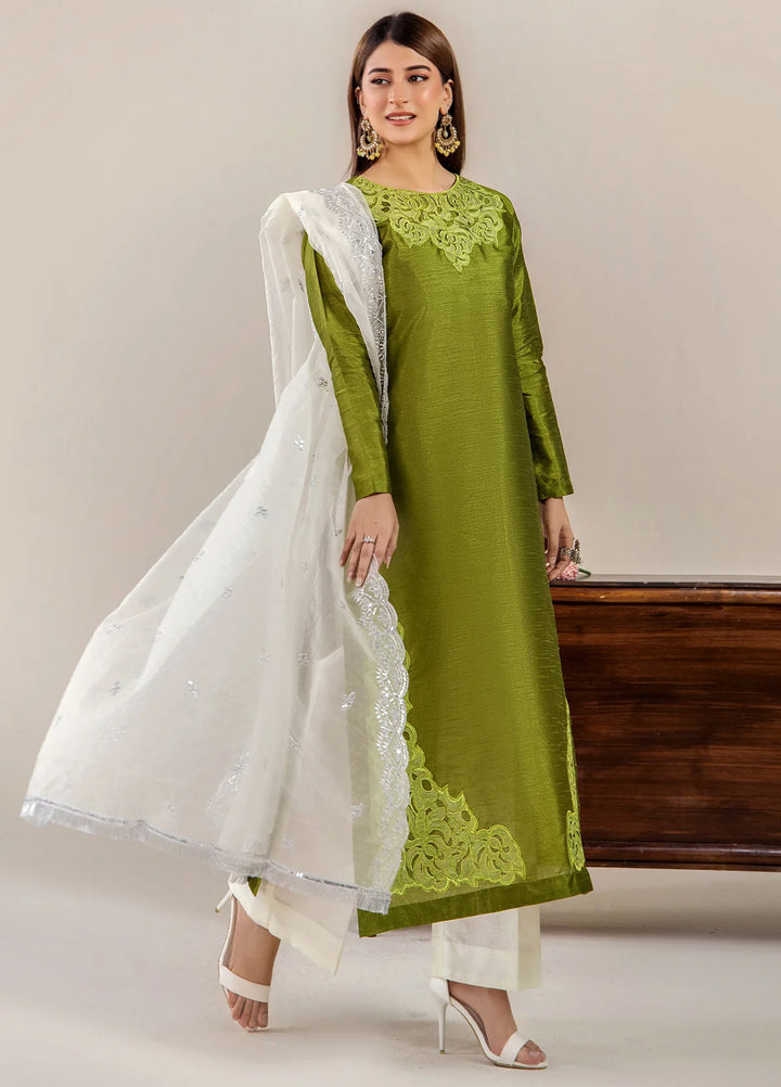 The Florea Edit by Alyra RTW Embossed Indian Raw Silk 3 Piece Suit ELARA-RTW1002 - Festive Collection