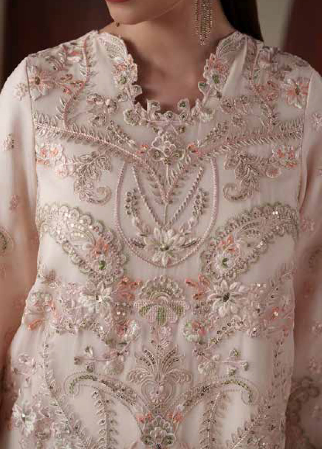 Nouvelle by Emaan Adeel Unstitched Embroidered Chiffon 3 Piece Suit EA26UNC Lumi - Festive Collection