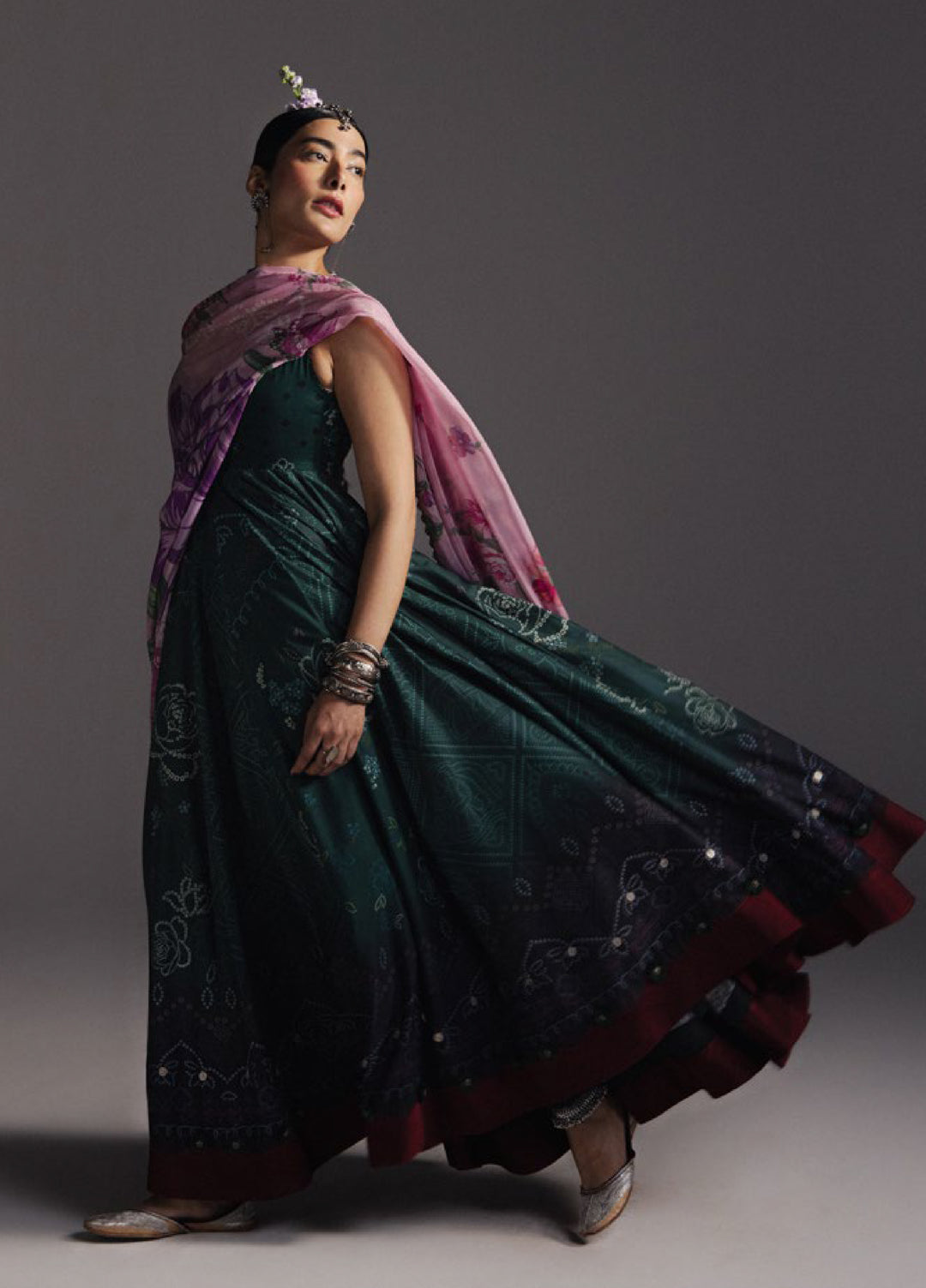 Anarkali by Zara Shahjahan Unstitched Embroidered Lawn 3 Piece Suit ZS26UAL D-04 NAYAB - Eid Collection