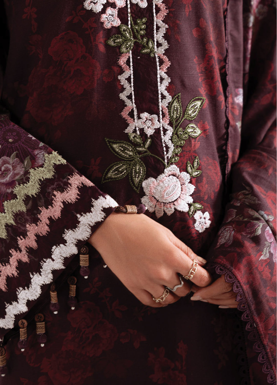 Cross Stitch Unstitched RTS Khaddar Embroidered Suits 3 Piece CS25KW D-05  Floral Melody - Winter Collection