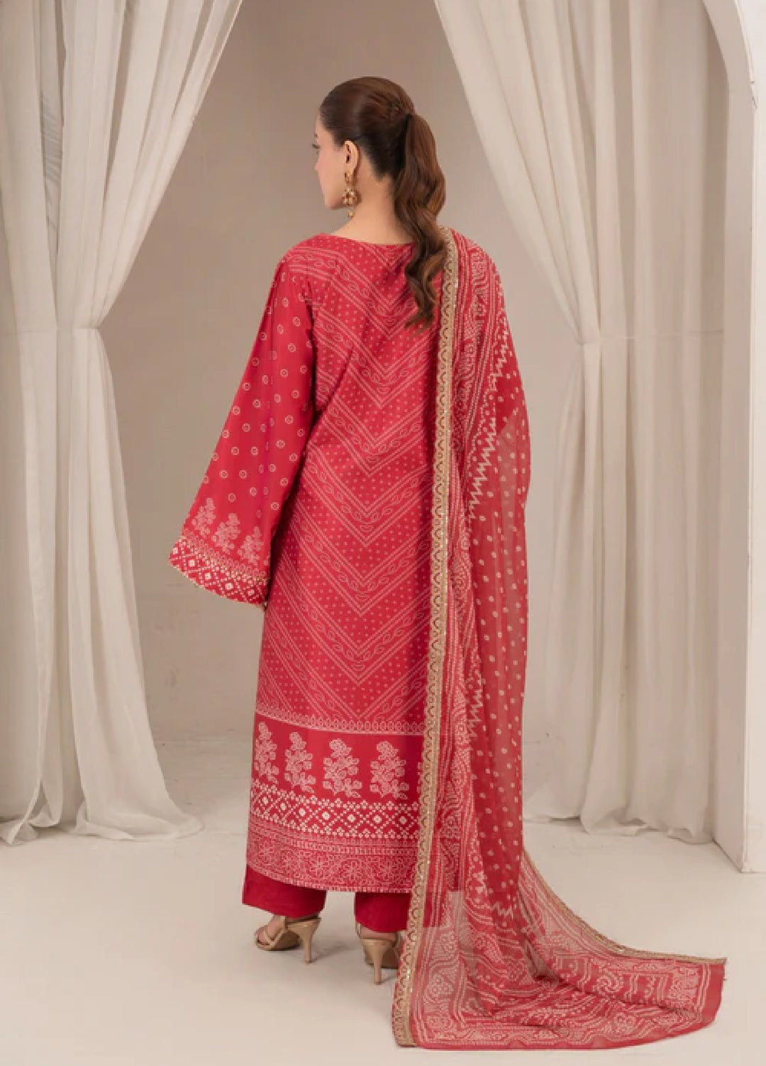 Bandhani by Chandan Nagri Women Pret Embroidered Silk 3 Piece Suit Esra - Formals Collection