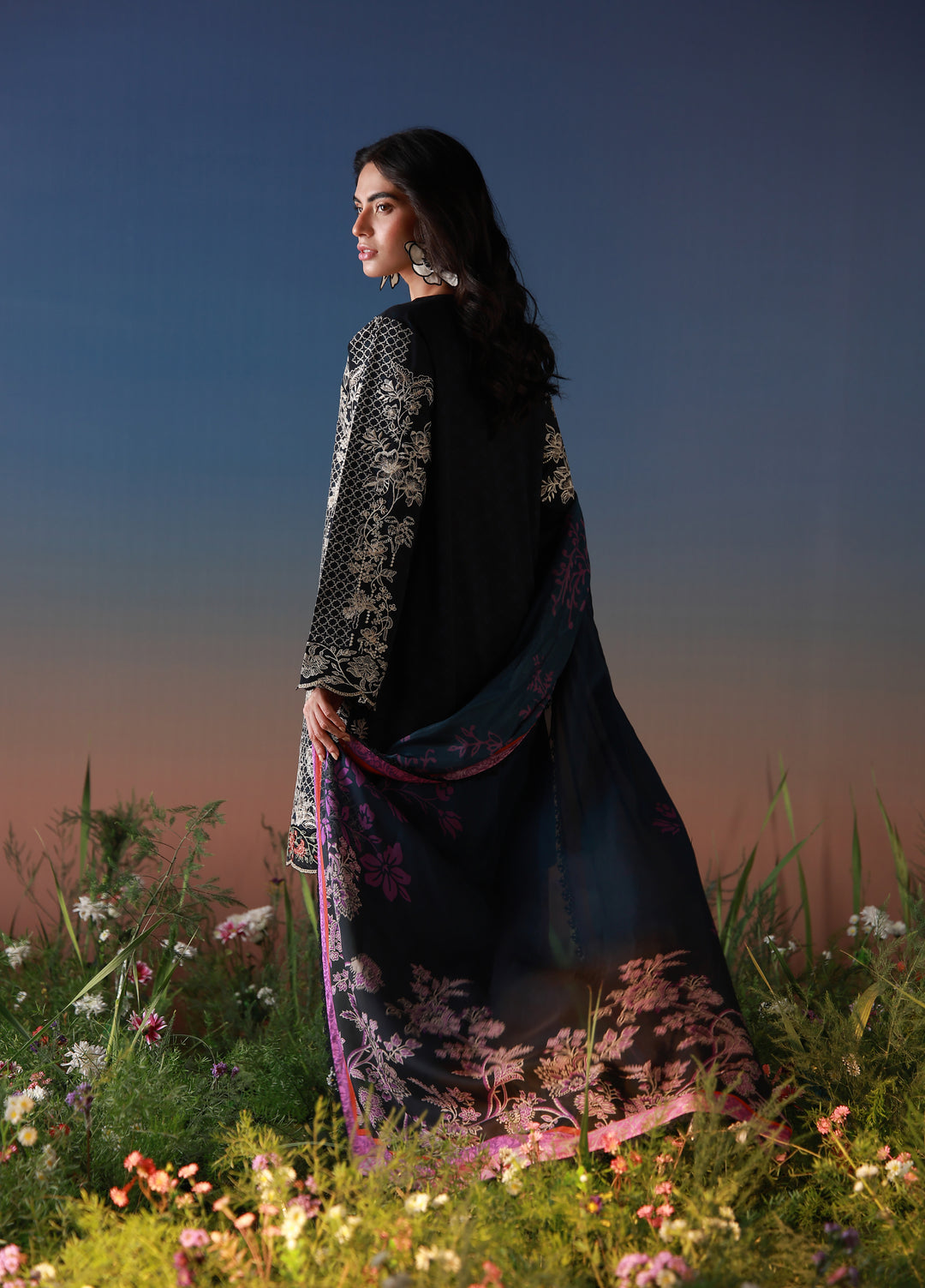 Mirha by Sahar Unstitched Embroidered Lawn 3 Piece Suit SS1-26-36 Noir Ecru - Summer Collection