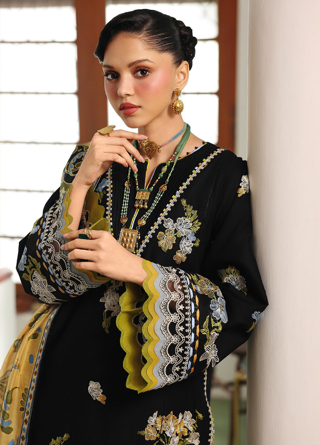 Lumina by Bin Ilyas Unstitched Embroidered Lawn 3 Piece Suit BI26UL L7 1B - Summer Collection